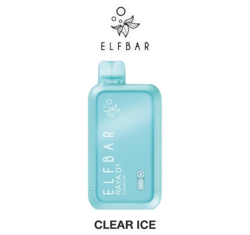 ELFBAR RAYA D1 10000 puffs กลิ่น Clear Ice (น้ำแร่): มีกลิ่นน้ำแร่เย็นสดชื่น หอมมากและรู้สึกถึงธรรมชาติ