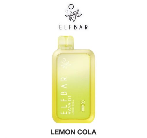 ELFBAR RAYA D1 10000 puffs กลิ่น Lemon Cola (โค้กมะนาว): มีกลิ่นโคล่ามะนาวที่สดชื่นและชวนให้นึกถึงวันเด็กๆ
