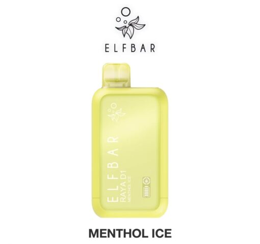 ELFBAR RAYA D1 10000 puffs กลิ่น Menthol Ice (มิ้นท์เย็น): มีกลิ่นมิ้นท์ที่เย็นสุดขั้วและหอมมิ้นท์เต็มปาก