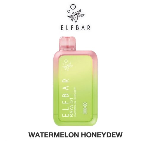 ELFBAR RAYA D1 10000 puffs กลิ่น Watermelon Honeydew (แตงโมเมล่อน): มีกลิ่นแตงโมกับเมล่อนที่สดชื่น หอมหวานและเย็นสบายใจ