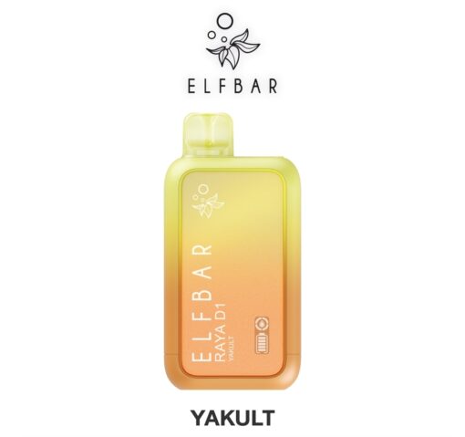 ELFBAR RAYA D1 10000 puffs กลิ่น Yakult (ยาคูลท์): มีกลิ่นยาคูลท์ที่หวานอมเปรี้ยวและเย็นชื่นใจ