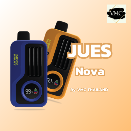 Jues Nova 10000 Puffs ราคาถูก พอตใช้แล้วทิ้ง จูส โนวา 10000 คำ มีหน้าจอ จากค่าย Jues มีให้เลือกถึง 15 กลิ่น พร้อมส่งด่วน แมส แกร็บ ไลน์แมน มีโปรส่งฟรีพัสดุ