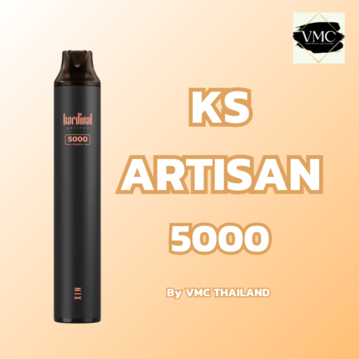 KS Artisan 5000 Puffs ราคาส่ง พอตใช้แล้วทิ้ง กลิ่นเข้มข้น นิค 5 จากแบรนด์ Kardinal Stcik มาพร้อมกับ 10 กลิ่นให้เลือก ขาย Kardinal Artisan 5000 คำ ส่งด่วน