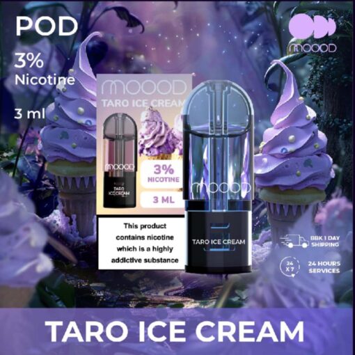 Taro Ice Cream (ไอศครีมเผือก) : รสหวานของไอศครีมผสมกับรสชาติเผือกเป็นเอกลักษณ์, มีความเย็นสบาย.