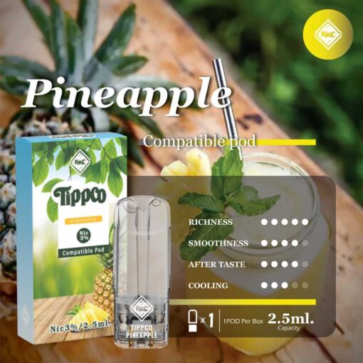 VMC Pod 2.5ml ทิปโก้สับปะรด (Tippco Pineapple): มีกลิ่นหอมของสับปะรดที่สดชื่นและหวานเปรี้ยว