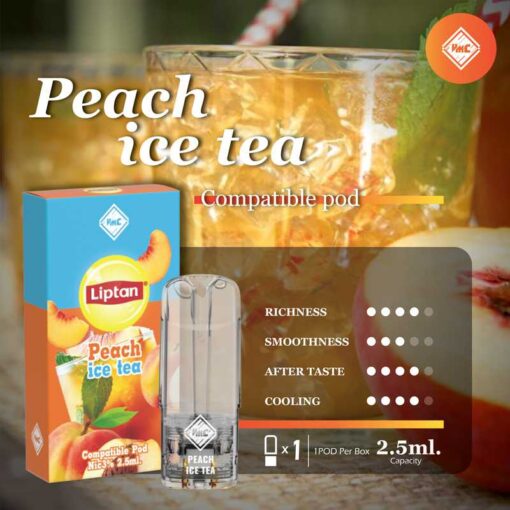 ชาลิปตันพีช (Peach ice tea): มีกลิ่นหอมของชาลิปตันผสมกับกลิ่นหอมของพีชที่หวานอ่อน