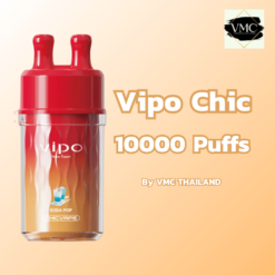 Vipo Chic Vape 10000 คำ เป็นที่รู้จักด้วยหัวสูบที่มีรู 2 รู ทำให้ผู้ใช้สามารถเพลิดเพลินกับการสูบได้อย่างเต็มที่ มาพร้อมกับกลิ่นผลไม้หลากหลายแบบ
