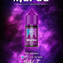 Marbo Ice Grape Salt Nic (ม่วง): มี Nic30 / Nic 50 มาโบไอซ์เกรปซอลนิค มาโบสีม่วง รสชาติความอร่อยยังเหมือนเดิม กลิ่นองุ่นชัด โครตอร่อย เป็นที่ติดใจของใครหลายคน เป็นน้ำยายอดนิยม เพราะการผสานเข้ากับกลิ่นเมนทอลอันสดชื่น สูบไม่เบื่อ ตัวนี้ยอดฮิตมากๆ