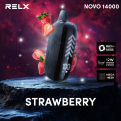 Relx Novo 14K กลิ่น สตรอว์เบอร์รี่ กลิ่นสตรอว์เบอร์รี่เป็นกลิ่นที่มีความหวานที่อร่อยและมีความเย็นสดชื่น รสชาติหอมหวานของสตรอว์เบอร์รี่สดจากไร่ที่เต็มไปด้วยความฉ่ำและความสดใหม่ กลิ่นนี้เหมาะสำหรับผู้ที่ชื่นชอบผลไม้และต้องการความหวานที่ไม่มากเกินไป กลิ่นสตรอว์เบอร์รี่สามารถใช้ได้ทั้งวัน ไม่ว่าจะเป็นในตอนเช้าหรือช่วงเย็น ทำให้คุณรู้สึกสดชื่นและผ่อนคลาย กลิ่นนี้ยังเหมาะสำหรับการใช้ในช่วงเวลาที่ต้องการความหวานและความเย็นในเวลาเดียวกัน ทำให้คุณรู้สึกสดชื่นและผ่อนคลายตลอดวัน