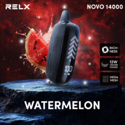 Relx Novo 14K กลิ่น แตงโม กลิ่นแตงโมมีความหวานที่อร่อยและเย็นสดชื่น รสชาติหวานฉ่ำจากแตงโมสดที่ทำให้คุณรู้สึกเหมือนได้รับประสบการณ์การกินแตงโมในวันร้อน กลิ่นนี้เหมาะสำหรับผู้ที่ต้องการความหวานและความเย็นในเวลาเดียวกัน กลิ่นแตงโมสามารถใช้ได้ทั้งวัน ไม่ว่าจะเป็นในตอนเช้าหรือเย็น ทำให้คุณรู้สึกสดชื่นและผ่อนคลาย กลิ่นนี้ยังเหมาะสำหรับการใช้ในช่วงเวลาที่ต้องการความสดชื่นและความหวานในเวลาเดียวกัน ทำให้คุณรู้สึกสดชื่นและผ่อนคลายตลอดวัน