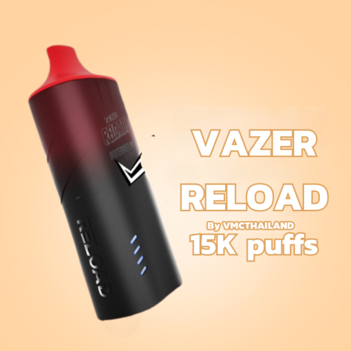 VAZER RELOAD 15000 Puffs เป็นหนึ่งในบุหรี่ไฟฟ้าประเภทใช้แล้วทิ้งที่มีความจุคำสูบสูงถึง 15,000 คำ ซึ่งได้รับการออกแบบมาเพื่อตอบโจทย์ผู้ใช้งาน