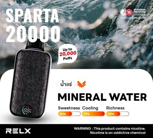 Mineral Water รสชาติของน้ำแร่ที่สะอาดบริสุทธิ์ ให้ความรู้สึกสดชื่นและเย็นสบาย เป็นกลิ่นที่คล้ายการดื่มน้ำแร่ธรรมชาติจากแหล่งน้ำบริสุทธิ์ รสชาติที่ทำให้ผ่อนคลายและรู้สึกสดชื่นในทุกสัมผัส